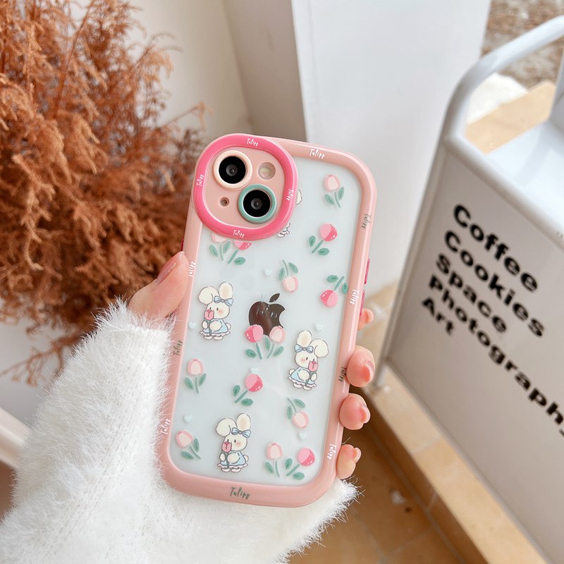 Cute Bears Puff Case iPhone 11 12 13 14 Pro Max 14 Plus Women's Cute Pink Friends Gifts Soft Casing Cover Camera Lens protect