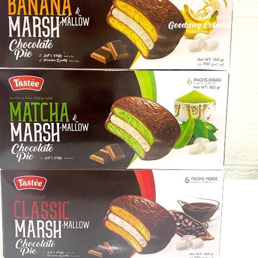 

Koleksi Terbaru Tastee Marshmallow Chocolate Choco Pie Matcha Banana Classic Coconut 150gr Isi 6pcs B0D,,,