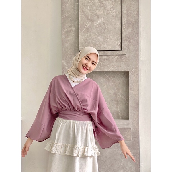 RX FASHION - ⭐PREMIUM⭐ SORA OUTER CRINCLE DAN TWISTCONE / OUTER BATWING / BLOUSE CROP - NN