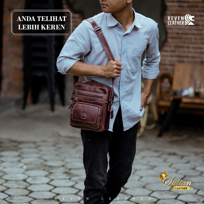 Tas selempang pria kulit asli Reven Breaker Slingbag kulit premium model terbaru tas pria kekinian REVEN LEATHER