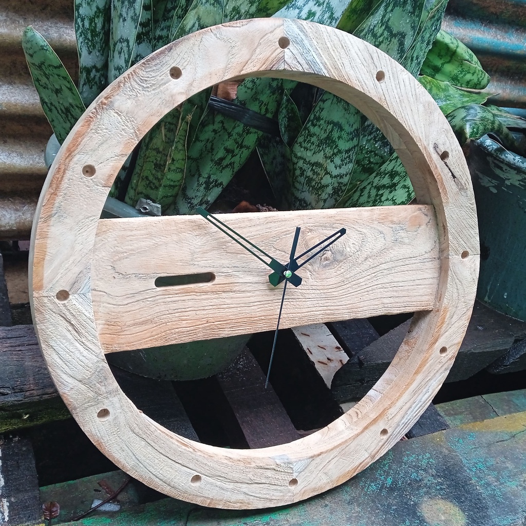 Retro Vintage Wall Clock, Jam Dinding Aesthetic Model Terbaru Unik Minimalis Tekstur Berserat, Hiasan Dinding Kayu Retro Klasik Unik Mewah Elegant