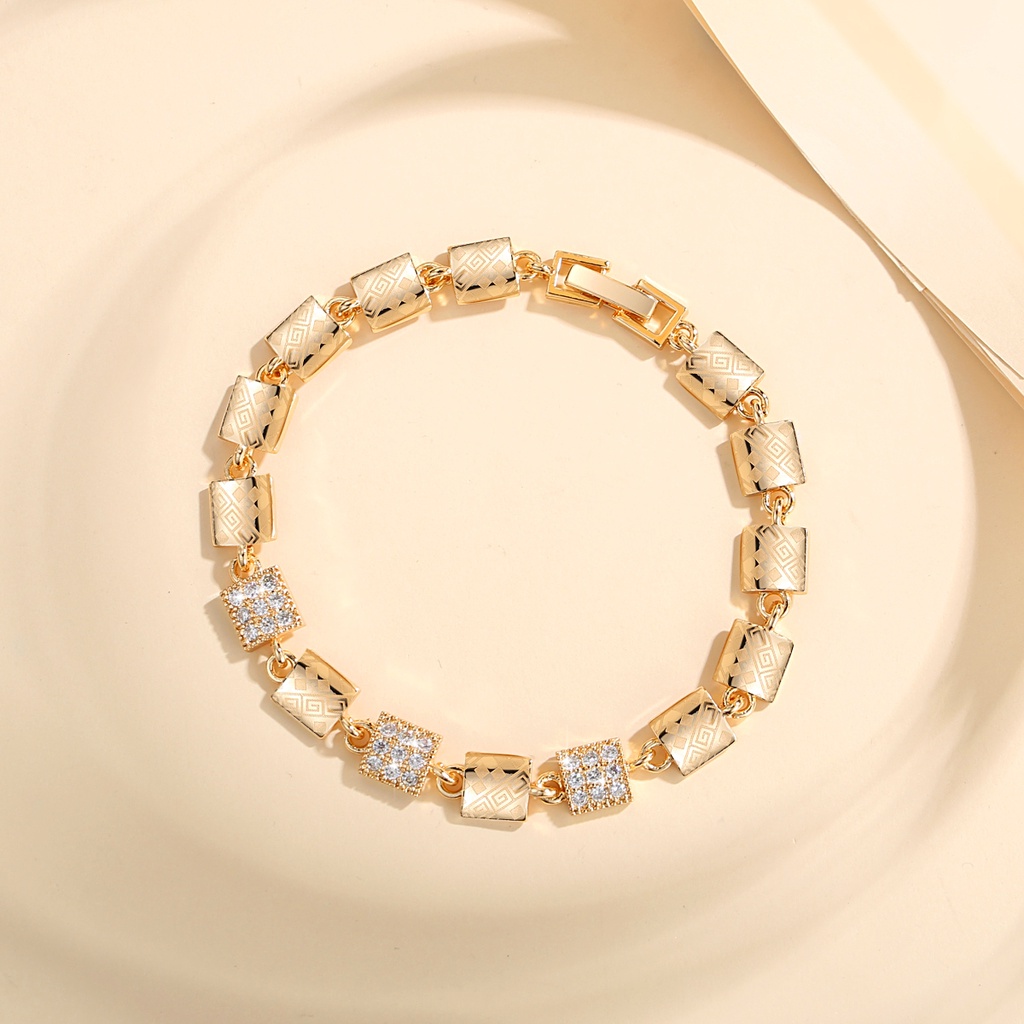 Y938 【COD】 Gelang Titanium Wanita Anti Karat Perhiasan Emas Fashion Rantai Korean Style Aksesoris Mewah