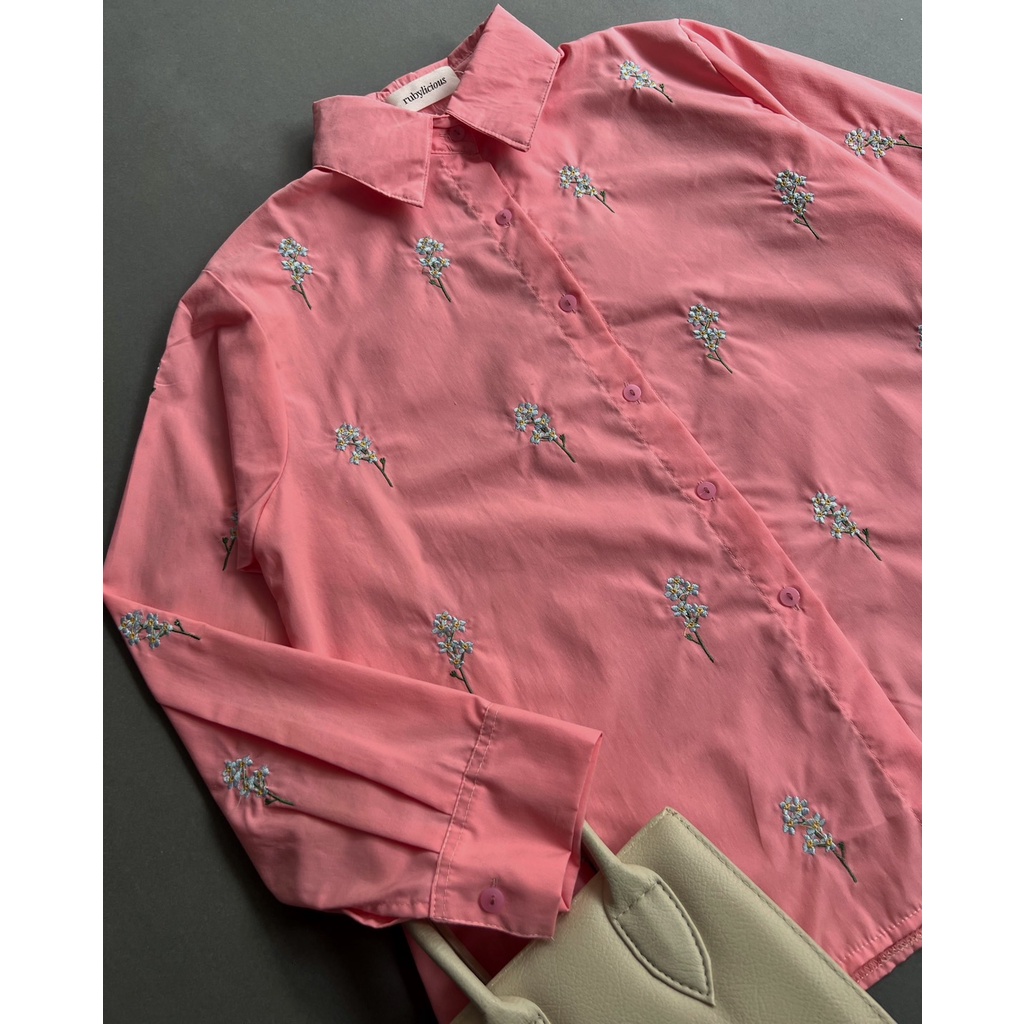 Myrubylicious FORGET ME NOT SHIRT KODE 5755 | SHIRT | KEMEJA WANITA | KEMEJA LENGAN PANJANG | KEMEJA BORDIR