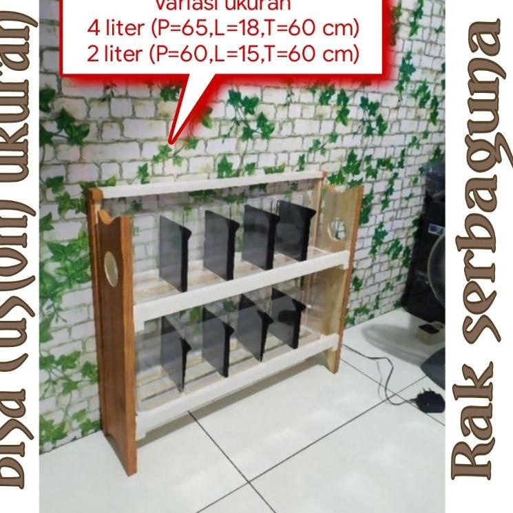 ♂ rak cupang/Guppy + LED strip minimalis, rak buku, rak multifungsi,rak soliter 2 liter,rak soliter 