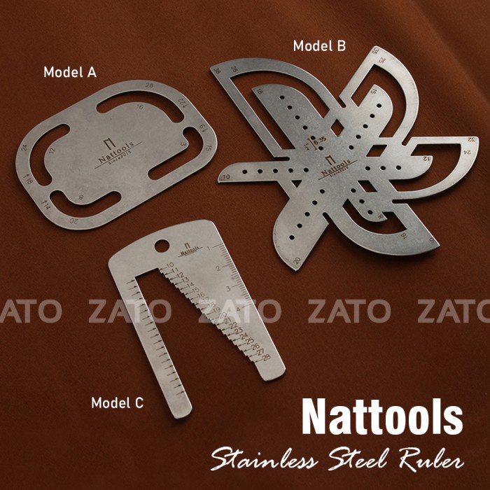 

Nattools Stainless Steel leather tool Ruler - Penggaris Leather tools - Model A