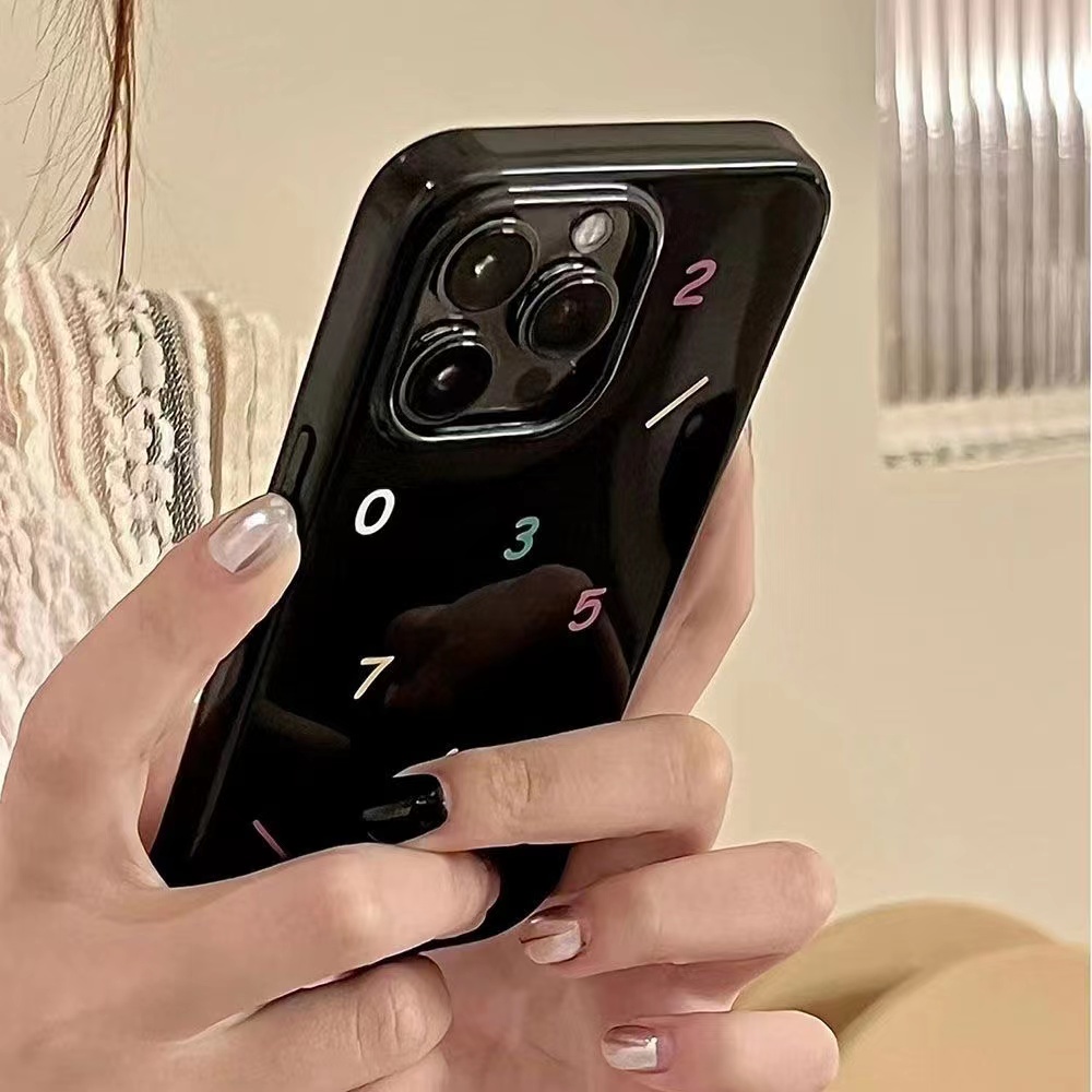 IPHONE Ins Pola Digital Cocok Untuk Iphone14 14pro 14plus 13 13mini 13pro 13prm iPhone12 7Plus 8Plus Xr XS 13 12mini Pro Max Empat Sudut Casing Ponsel Tahan Guncangan