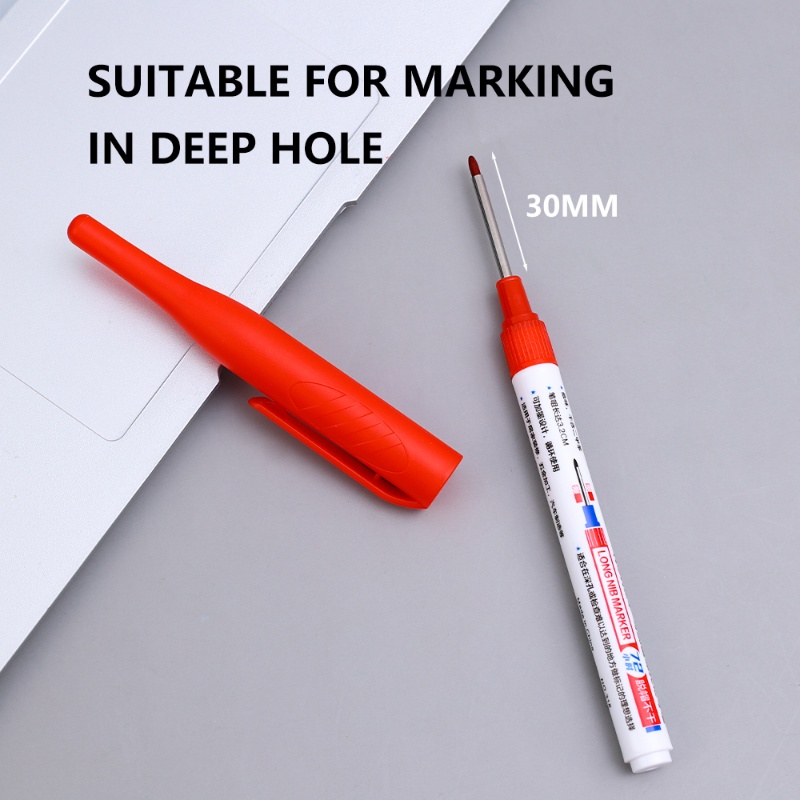 Portable Deep Hole Lengthened Oil-based Waterproof Marker / Smooth Writing Non-fading Long-tip Marking Pen / Multipurpose Handmade Working Pens