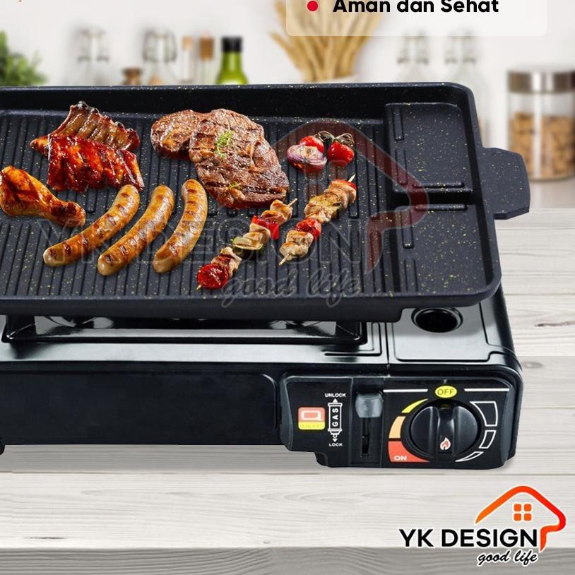 ➮ YK DESIGN Tempat Pemanggang Daging / Alat Panggang Daging / alat pemanggang BBQ Grill Pan YK-A ➥