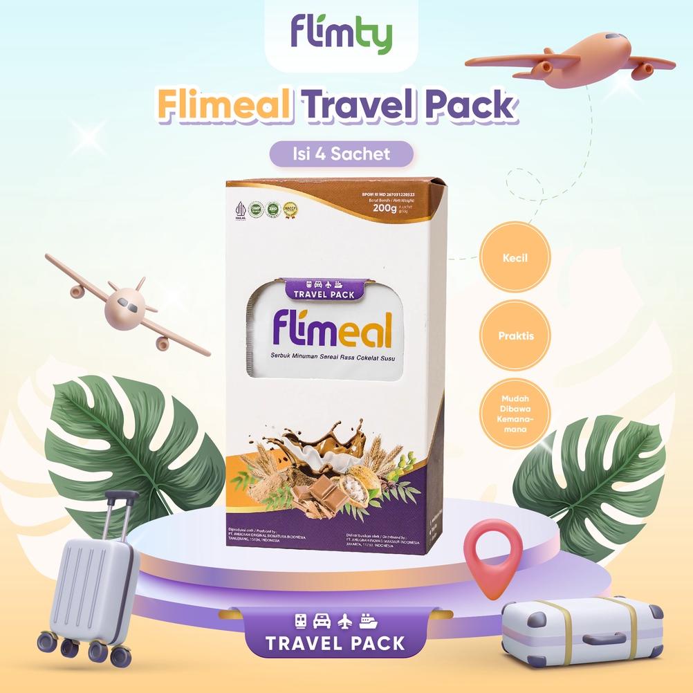 

GROSIR_JAKARTA Flimeal Meal Replacement Travel Pack rasa Coklat Susu (isi 4 saset)