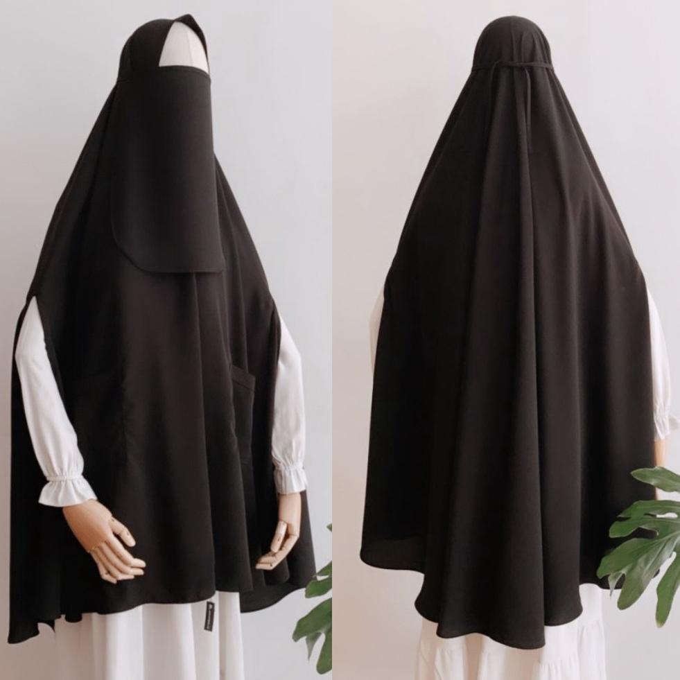 MURAH BANGET Jilbab Instan Syari Saku Lengan Bolong Jumbo Wois Premium ASSYIFA by AISHAHIJAB.ID