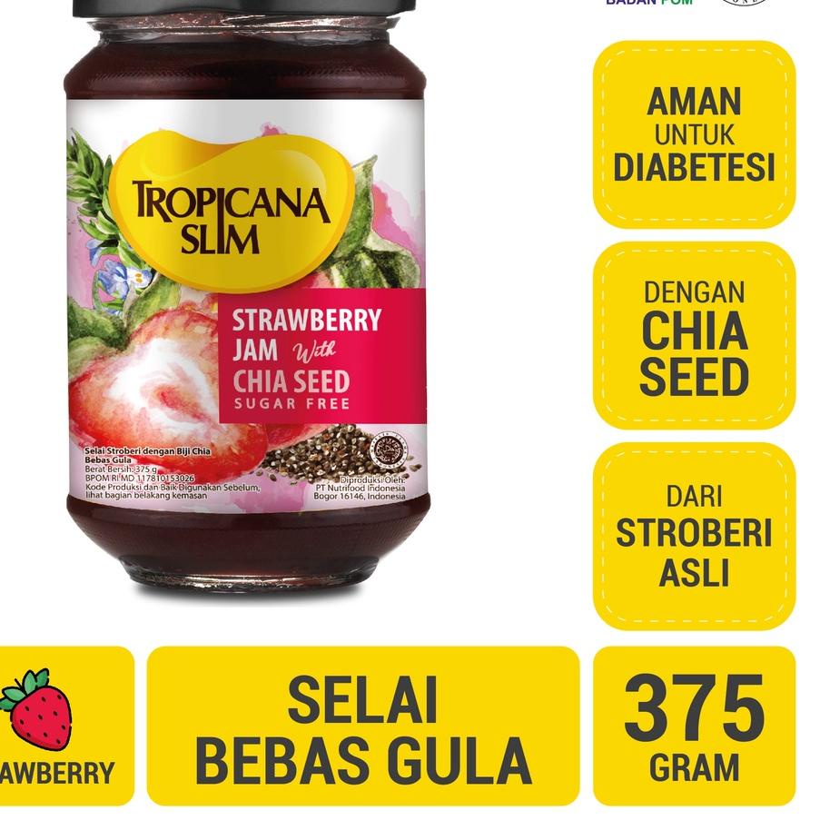 

♣ Tropicana Slim Strawberry Jam 375 g - Selai Stroberi Bebas Gula ➶