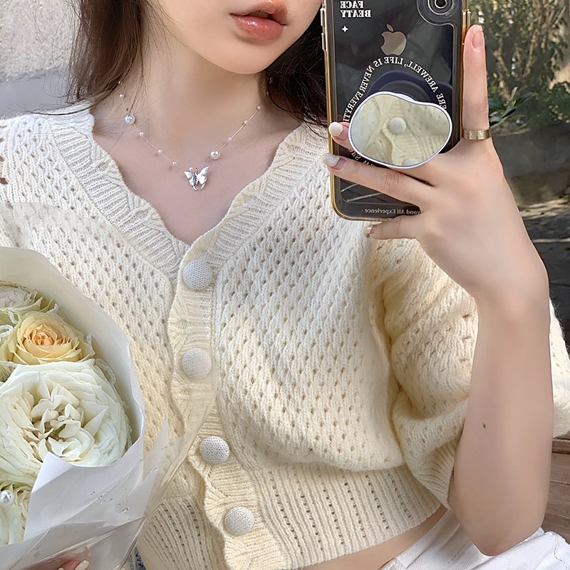 2023kalung Kupu-Kupu Mutiara Fashion Korea Ukuran Wanita Pearl Pendant Necklace Ringan Mewah Perhiasan Premium Hadiah Pernikahan