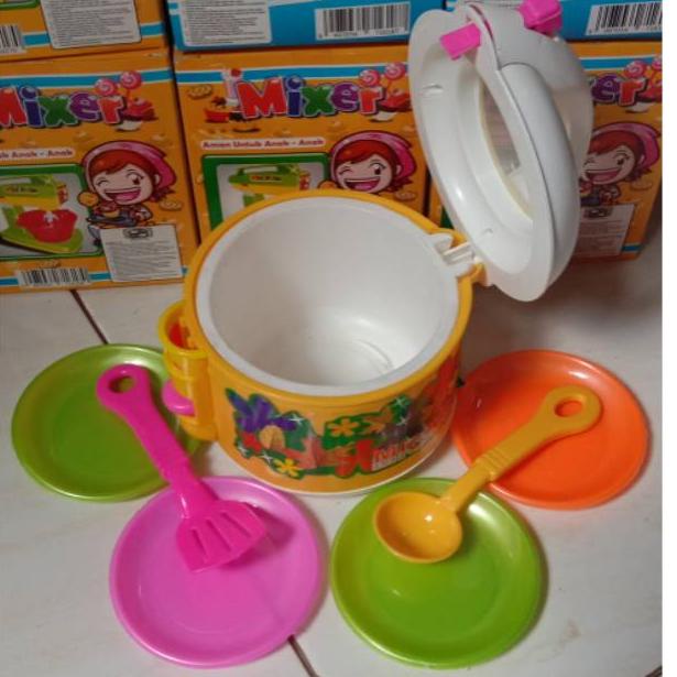 T89 WJS 003 Mainan anak edukasi perempuan magic com lengkap dengan piring dan sendoknya mainan masak