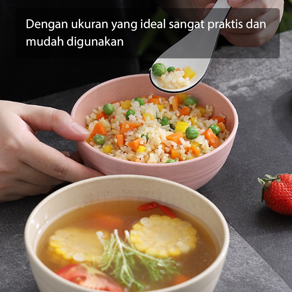 HUGO Mangkuk Jerami Wheat Straw Bowl Mangkok Sup Plastik Microwaveable