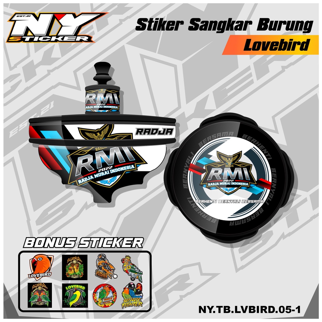 Sticker Decal Sangkar Lovebird Model Batman - Stiker Tebok Lovebird Tipe Batman 05