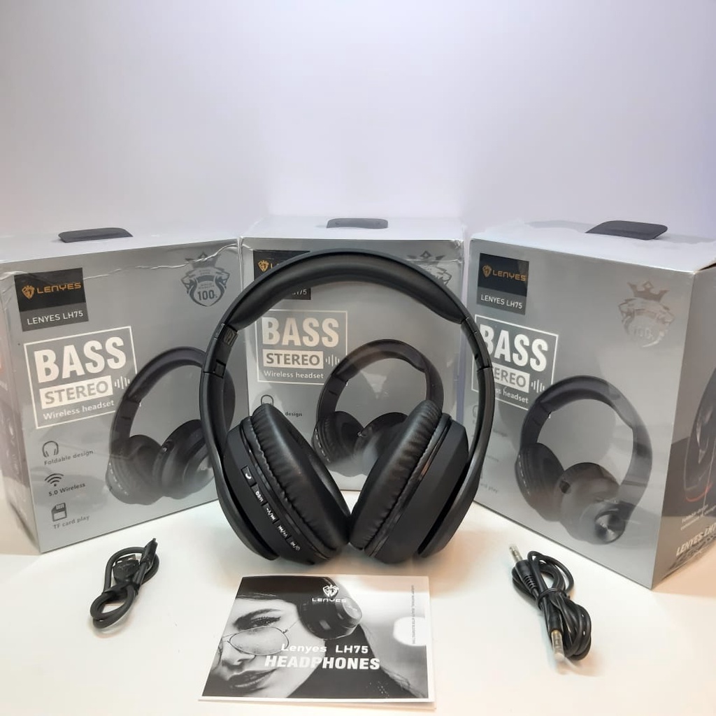 Headset Bando Handsfree Bando Bluetooth Stero Bass Earphone Lenyes LH 75