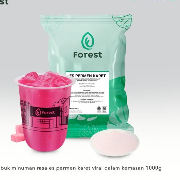 

✨Original✨ Bubuk Minuman ES PERMEN KARET VIRAL 1000g - FOREST Bubble Drink 