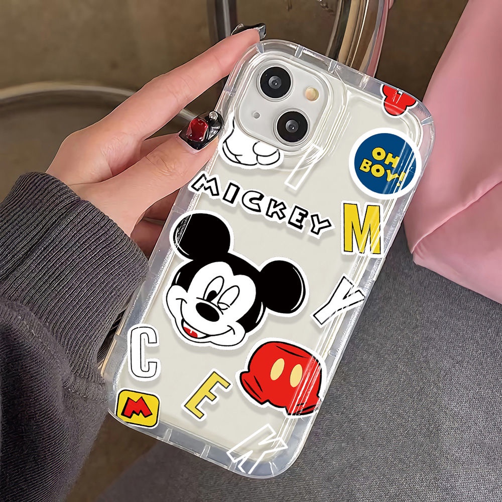 IPHONE Casing Ponsel Transparan Mouse Lucu Kompatibel Untuk Iphone14 13 11 12 Pro XS Max X XR 78 Plus Casing Lembut TPU Silikon Shockproof Cover