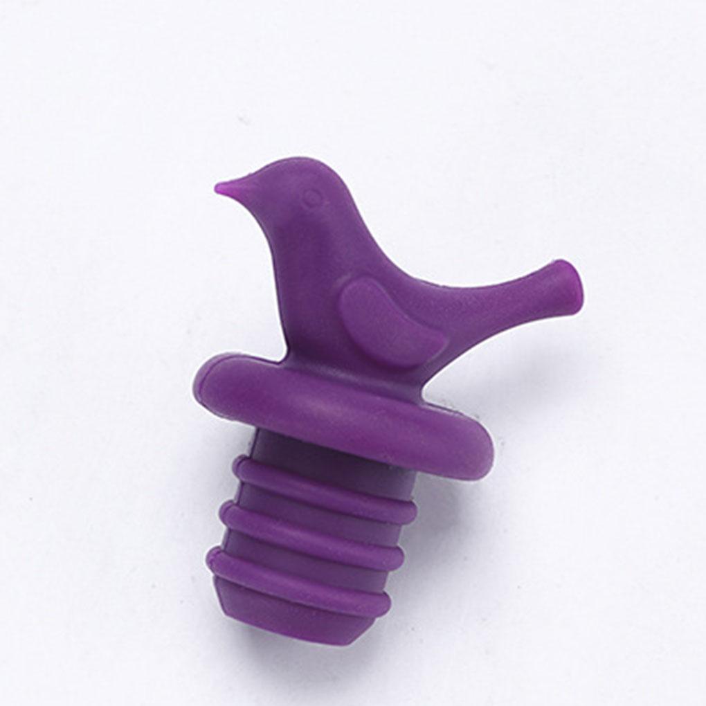 4pcs Stopper Anggur Gaya Burung Tahan Air Silikon Tutup Botol Wine Pourer Stoppers Penyegelan Yang Bagus Tahan Tarik Kuat