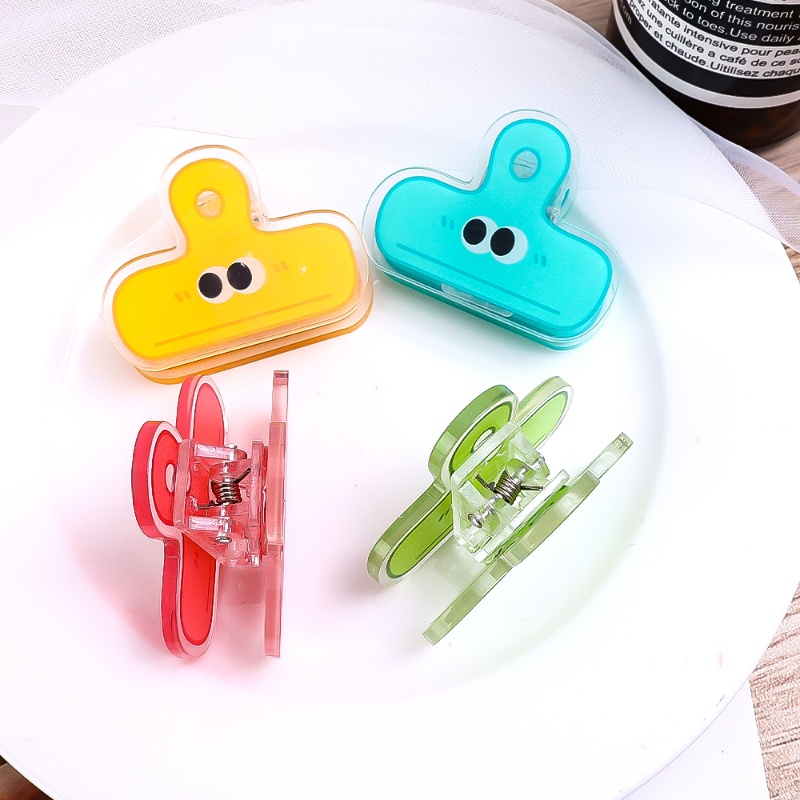 Ekspresi Lucu Memo Klip Pengikat Akrilik Chip Foto Stempel Kertas Klip Kawaii Makanan Bag Seal Storage Clamp