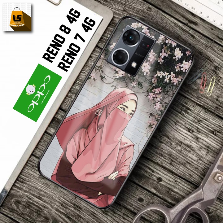 CASE NASIONAL - Softcase Glass Kaca Camera Protect - LS28 -  Softcase Kaca Mewah Oppo Reno 8 4G/Reno