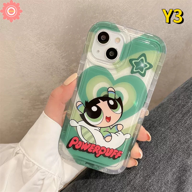 Airbag Shockproof Case For Redmi 12C 9 10C 9T A1 9C NFC 10 9A 10A Redmi Note 10 8 11s 11 10s 9 POCO F4 Cartoon The Powerpuff Girls Gradient Love Heart Soft TPU Cover