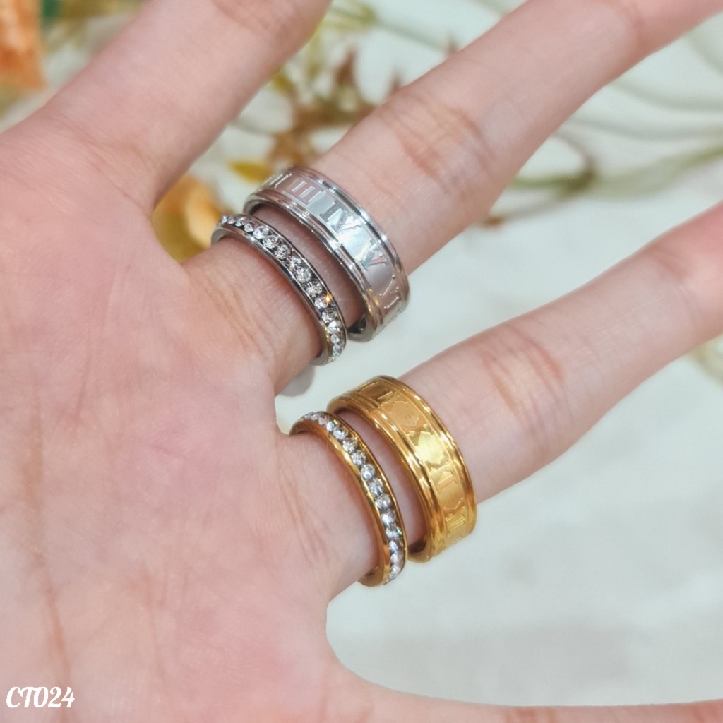 PGX Cincin Titanium Couple Tunangan Aksesoris Fashion Perhiasan Anti Karat - CT024