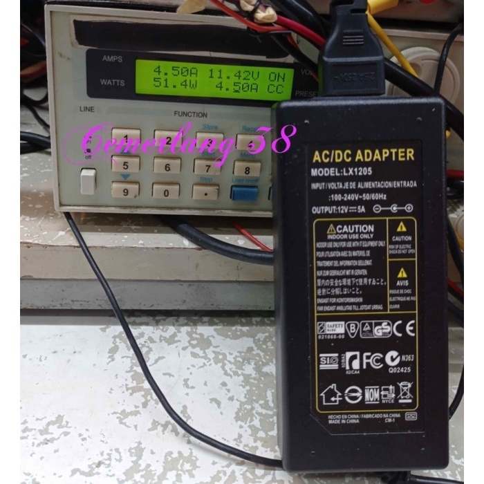 Adaptor 5A 12V + Kabel Power adaptor cctv adaptor dvr 12 V 5A - 150 cm