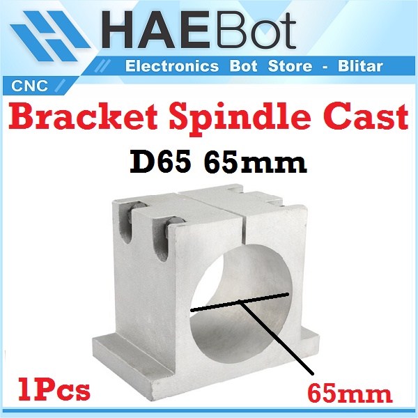 [HAEBOT] Bracket Spindle Cast Kotak 65mm Square Clamp Motor Holder D65 Mount Dudukan Trimmer Dinamo Aluminium CNC Router Tuner 65 mm DC