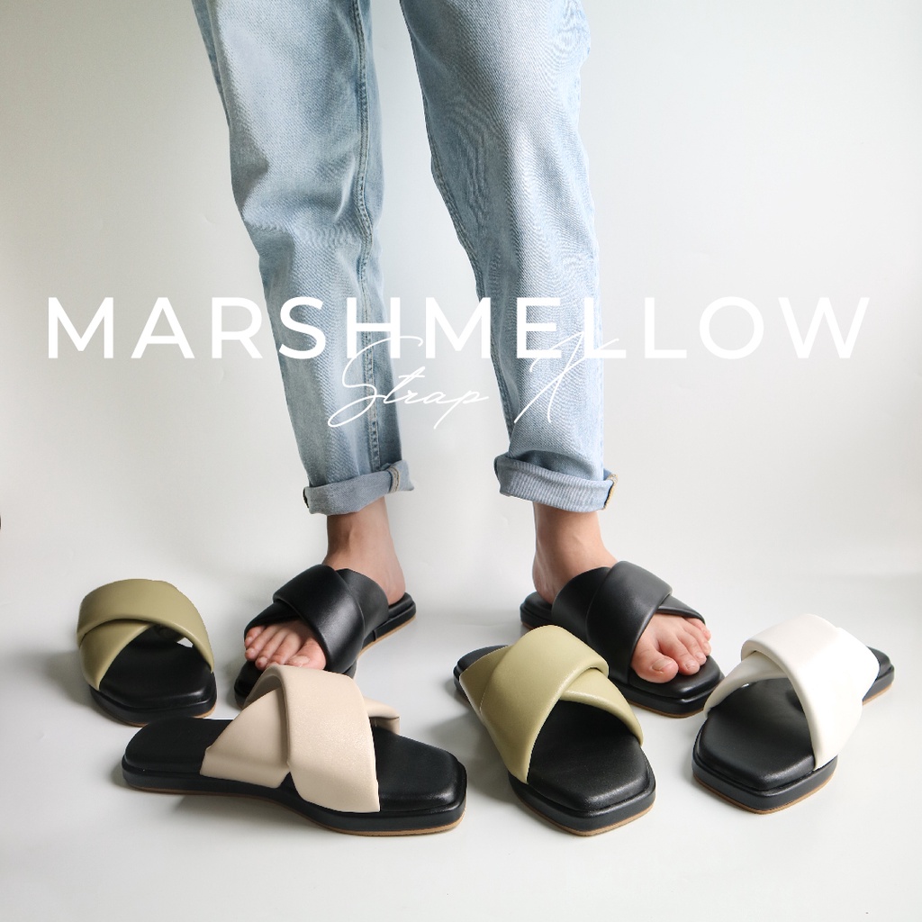Sandal Slip On Wanita Flat Selop Sandal Platform Marshmellow X by FOI
