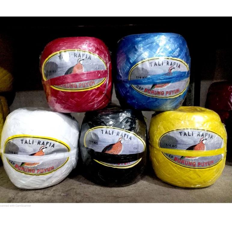 

Q31 Tali Rafia Cap Puyuh 250 Gram Warna Warni Merah Biru Hijau Hitam Putih Kuning 1/4 kg BEST RATING ☾