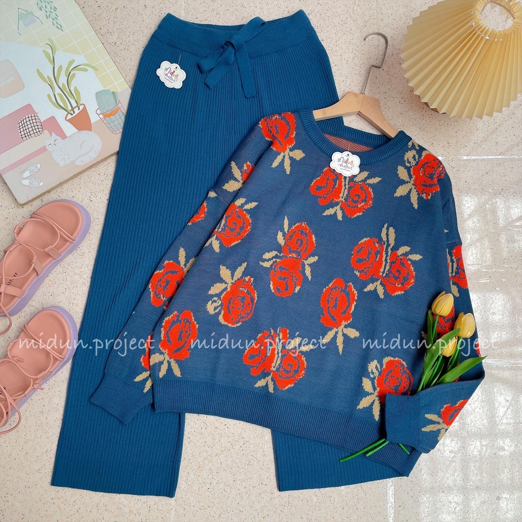 TESHA FLOWERS KNIT | SWEATER RAJUT PREMIUM