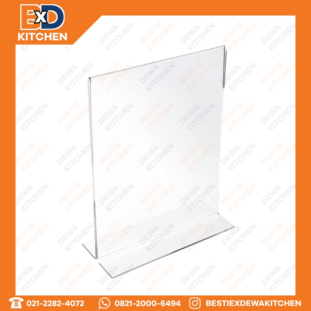 

Acrylic A4 Tent Holder Akrilik Display Tent Card T Portrait 2 mm