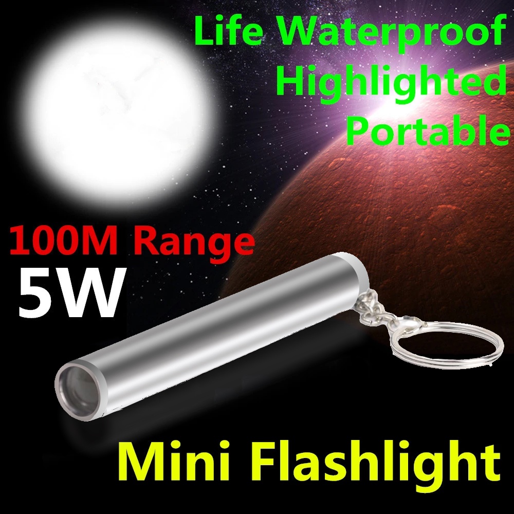 Lampu Flash LED Jarak Jauh Lumen Tinggi Rumah Tangga Senter Genggam Mini Portabel Hemat Energi Dengan Gantungan Kunci Untuk Hiking, Camping, Survival, Emergency Ultra-Bright Torch