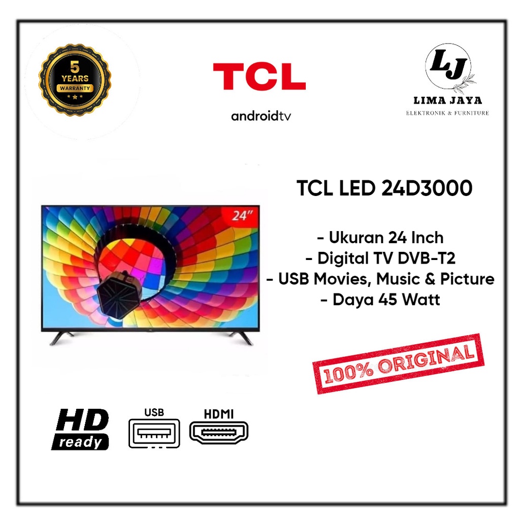 TCL TV LED 24D3000 DIGITAL TV LED TCL 24 Inch