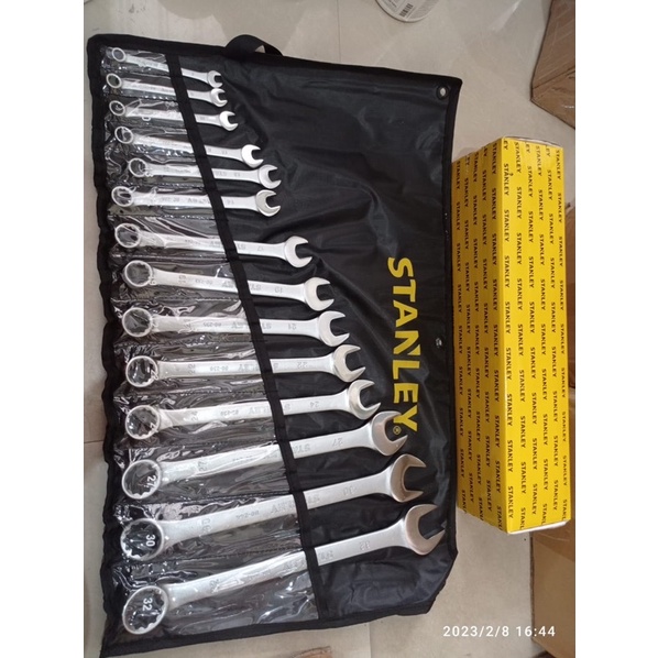 Stanley 14pcs Kunci ring pas set 8-32 mm kunci pas ring set 14pcs 8-32 STANLEY