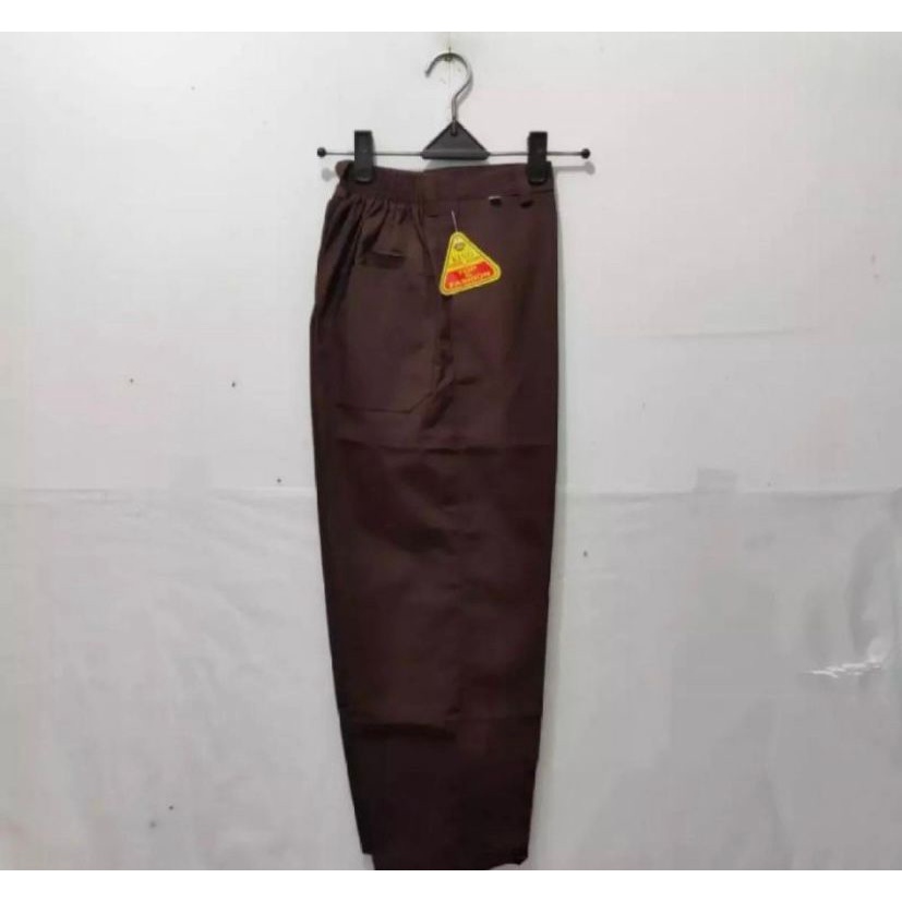 Celana sekolah pramuka panjang SD warna coklat usia 6-14 tahun