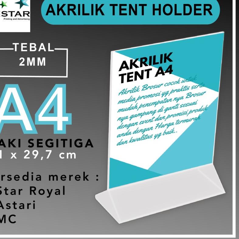 

12.12 FLASH SALE AKRILIK TENT HOLDER STAND A4 (kaki segitiga)/ TEMPAT BROSUR !!!