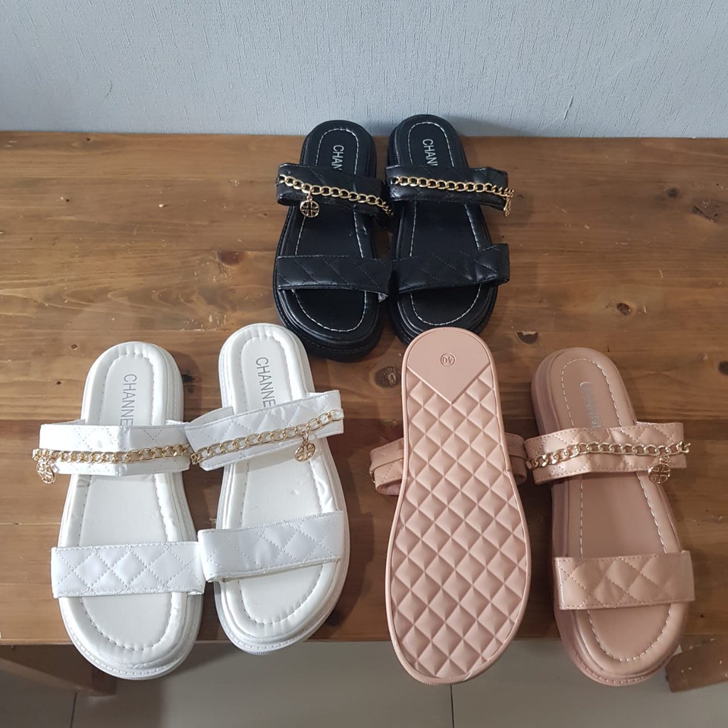 COD BAYAR DITEMPAT!!! Sandal Sendal Slip Rantai Tali Dua 0892