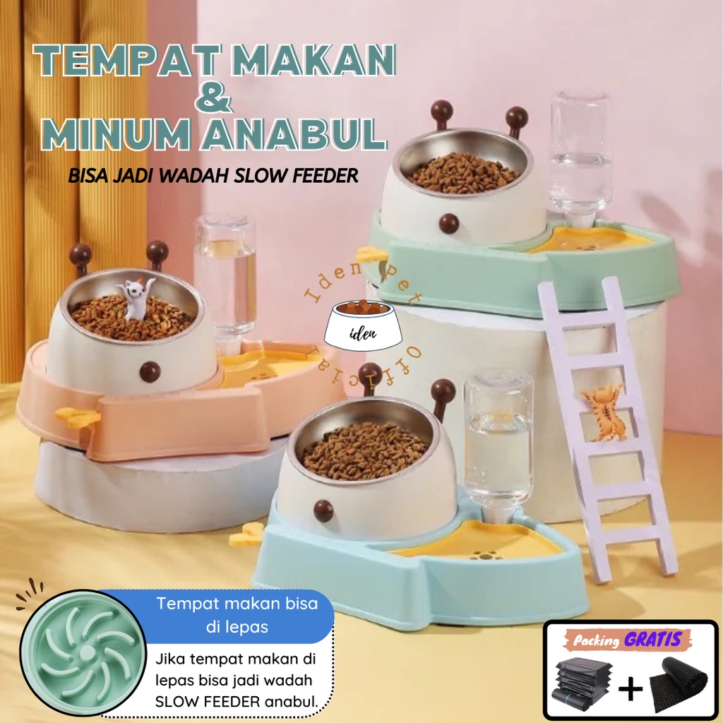 Mangkok Tempat Makan Minum Hewan Kucing Mangkuk Makanan Anjing Pet Cat Dog Bowl Feeder