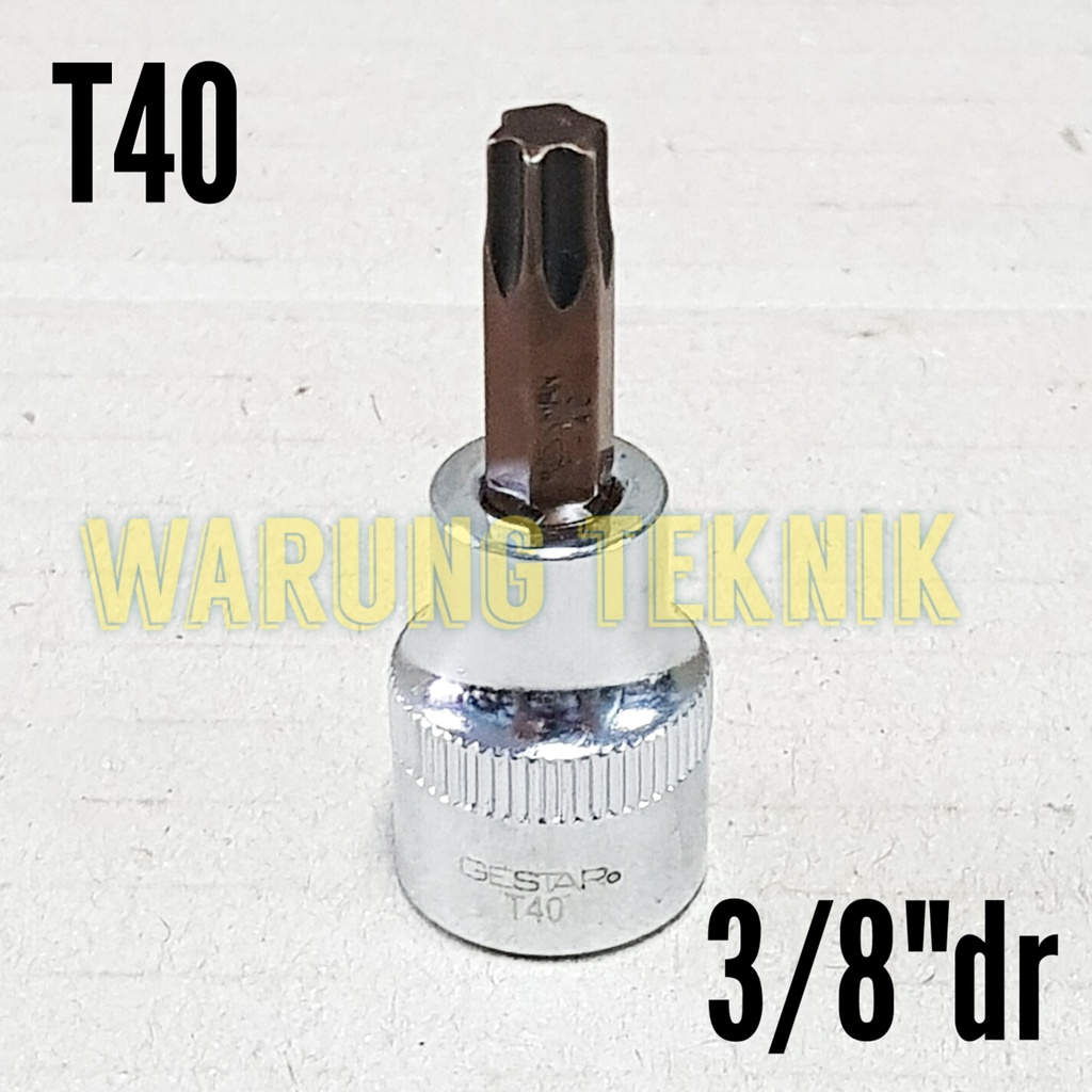 TORX BIT SOCKET 3/8&quot; DR L50 6PT - KUNCI SOK BINTANG ENAM DRIVE 3/8&quot; PANJANG 50 MM T10 T15 T20 T25 T27 T30 T40