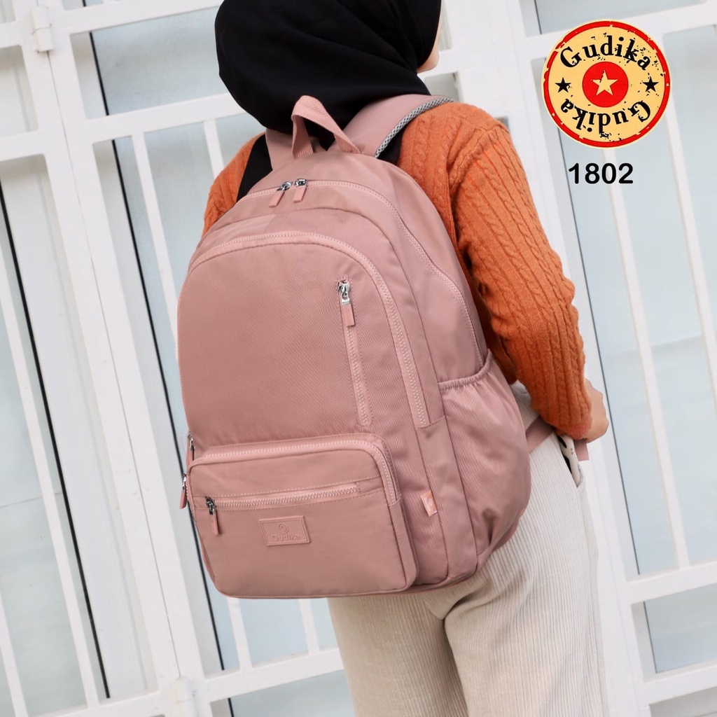 New Arrival !! GUDIKA Maccaron 1802 | Backpack Waterproof Wanita Tas Ransel Laptop 16 Inch Anti Air Import Original | Ransel Cewek | Ransel Perempuan | Tas Wanita