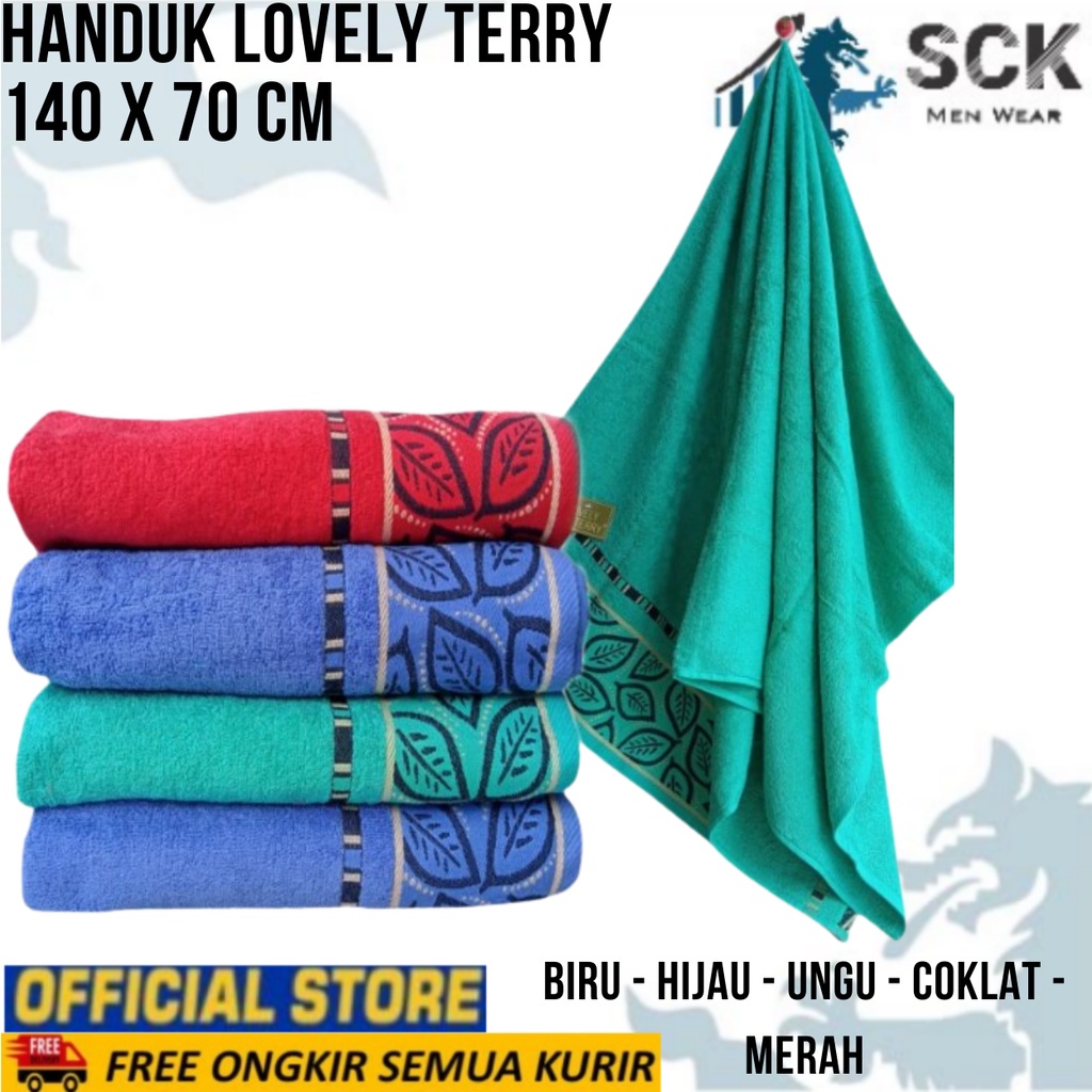 Handuk LOVELY TERRY 140x70cm Dewasa Bahan Microfiber Halus Jumbo / Perlengkapan Mandi - sckmenwear GROSIR