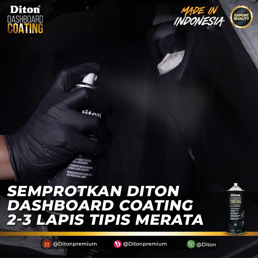 DITON PREMIUM DASHBOARD COATING BLACK 9800 VARIAN BARU 300ml/300cc Penghitam Dashboard