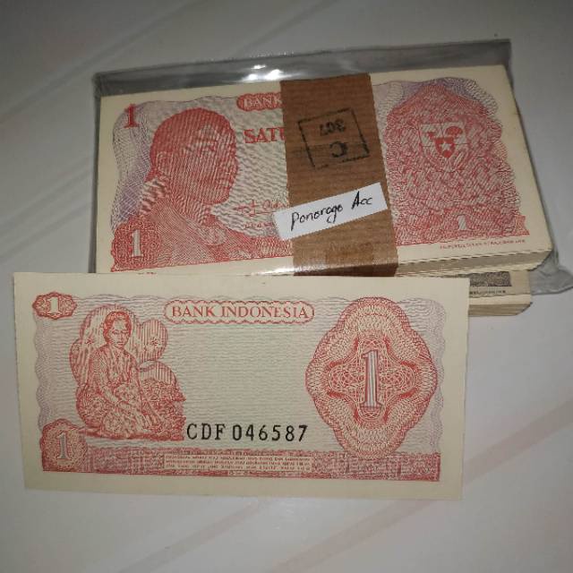 NEW-(GRESS) Uang kuno 1 rupiah jendral sudirman tahun 1968 bahan mahar nikah 21 rupiah 2021 rupiah 3.2.23