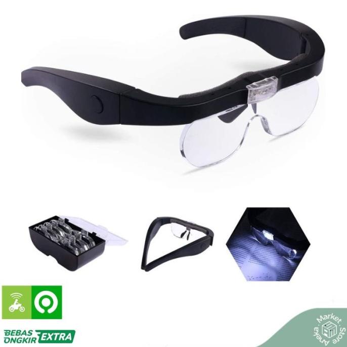

Kacamata Pembesar 5x Magnifier LED Service, Reparasi, Baca Original