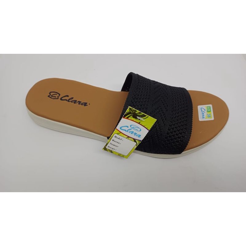 Sandal Slop Rajut Wanita Flat