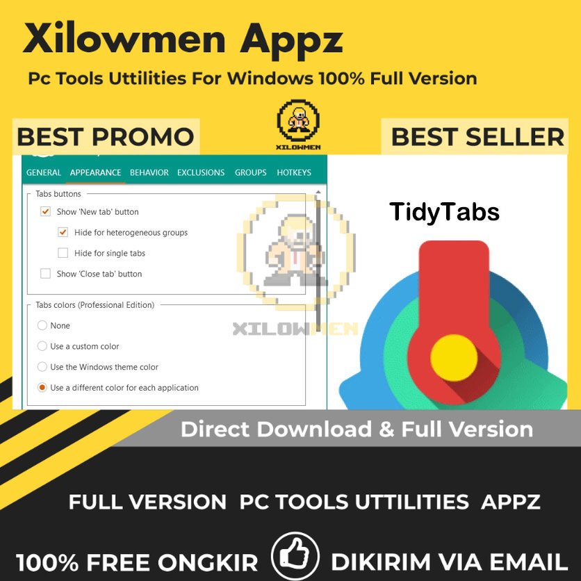 [Full Version] TidyTabs Professional Pro PC Tools Software Utilities Lifetime Win OS