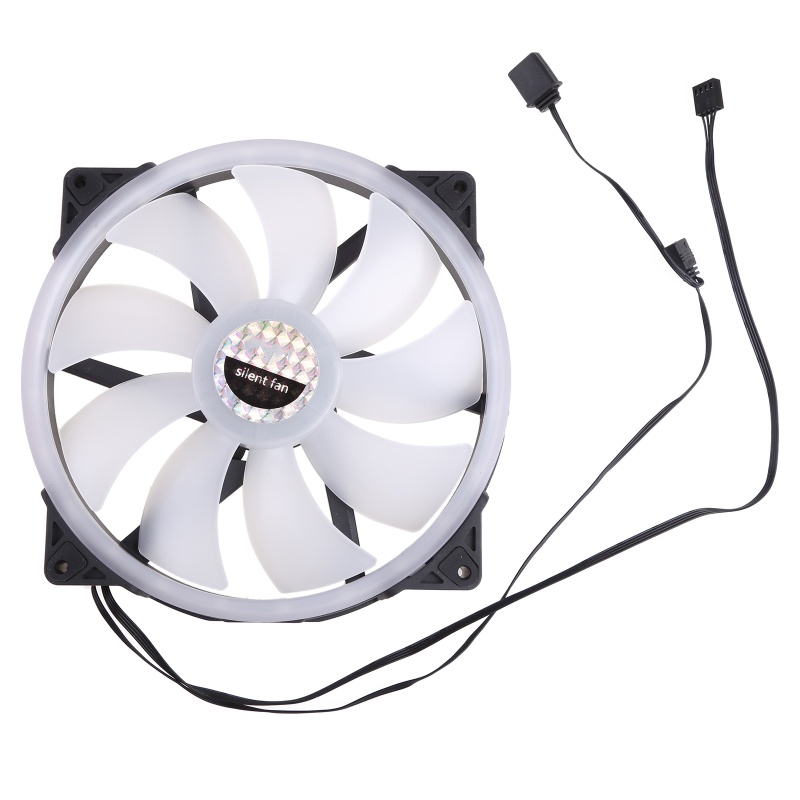 Bt Pendingin CPU, Sistem Radiator LED RGB 200mm Untuk Case Fan, Edisi Sepi Kipas Sasis Warna-Warni Aliran Tinggi Untuk PC CPU Ca