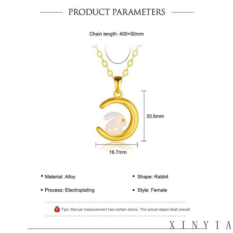 【Bayar di tempat】 2023 kalung Hetian Vintage Rasa Perhiasan Pesta Pesona Hewan Imitasi Jade Bunny Necklace Liontin Kalung hari Valentine kalung